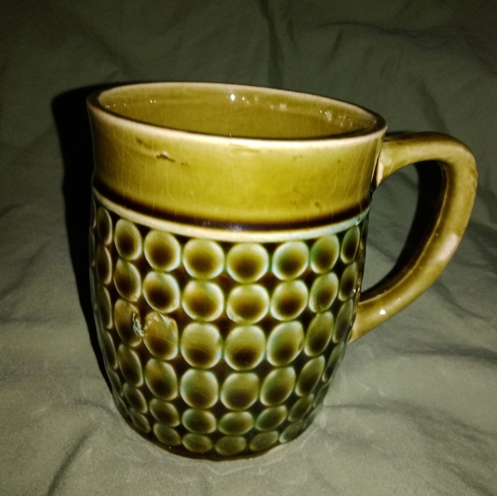 Mid Century Modern Japan Coin Dot Coffee Mug Retro Vintage Boho Hippie